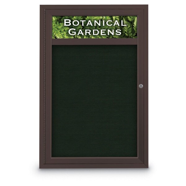 Indoor Enclosed Combo Board, 42"x32", Black Frame/Black Porcelain & Surf